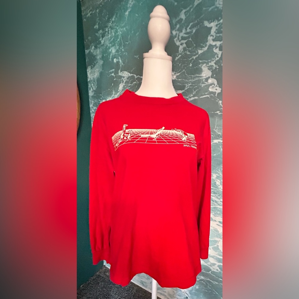 Red breakdancing scene long sleeve tee shirt